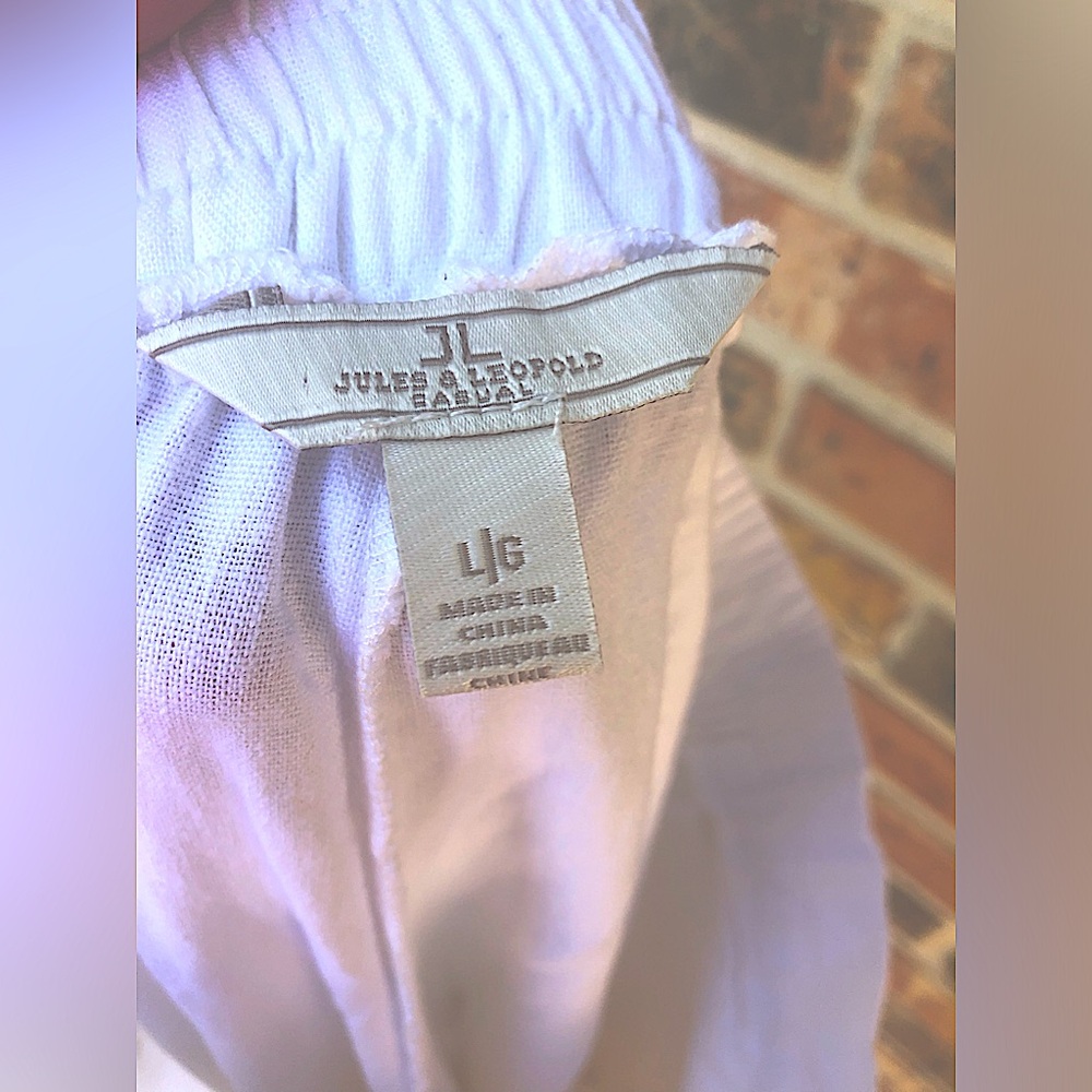 Jules & Leopold Pull On Wide Leg Crop Pants Rayon Linen Blend Womans Size Large - Picture 5 of 10
